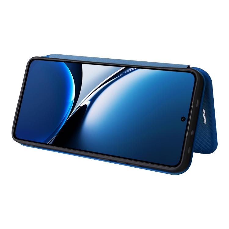 For Xiaomi Poco X7 Pro / Redmi Turbo 4 Carbon Fiber Texture Flip Leather Phone Case