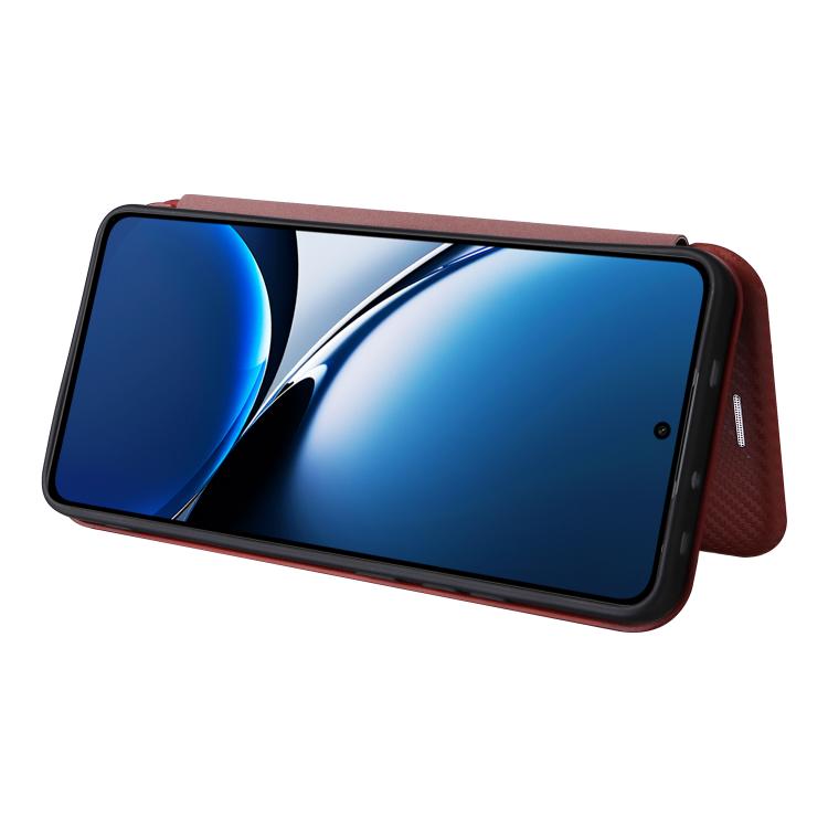 For Xiaomi Poco X7 Pro / Redmi Turbo 4 Carbon Fiber Texture Flip Leather Phone Case
