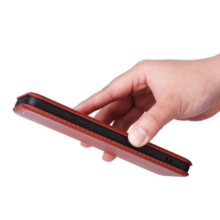 For Xiaomi Poco X7 Pro / Redmi Turbo 4 Carbon Fiber Texture Flip Leather Phone Case