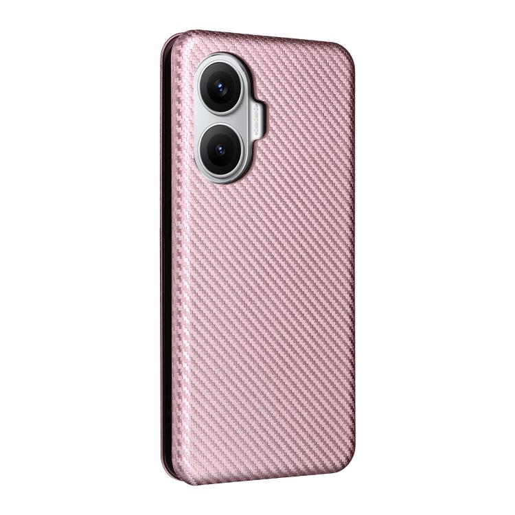 For Xiaomi Poco F7 5G Global Carbon Fiber Texture Flip Leather Phone Case