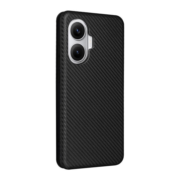 For Xiaomi Poco F7 5G Global Carbon Fiber Texture Flip Leather Phone Case