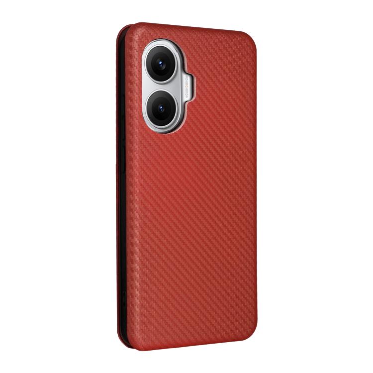 For Xiaomi Poco F7 5G Global Carbon Fiber Texture Flip Leather Phone Case