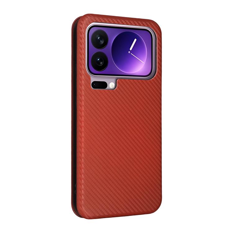 For Xiaomi 17 Pro Carbon Fiber Texture Flip Leather Phone Case