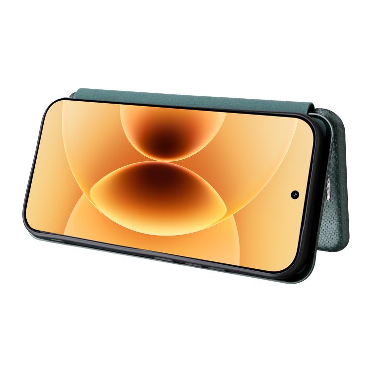 For Xiaomi 17 Carbon Fiber Texture Flip Leather Phone Case