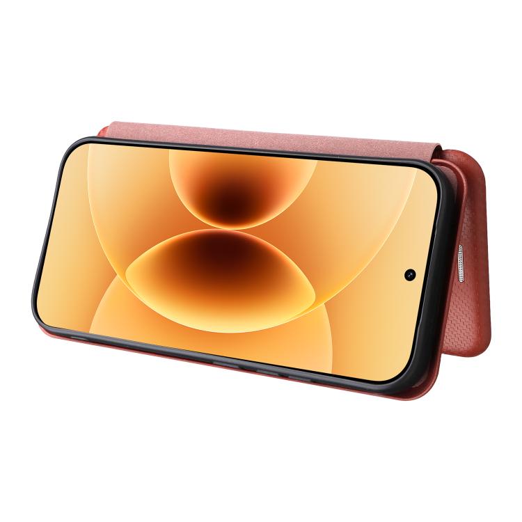 For Xiaomi 17 Carbon Fiber Texture Flip Leather Phone Case
