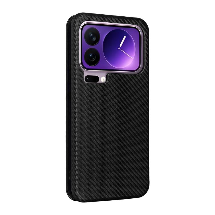 For Xiaomi 17 Pro Max Carbon Fiber Texture Flip Leather Phone Case