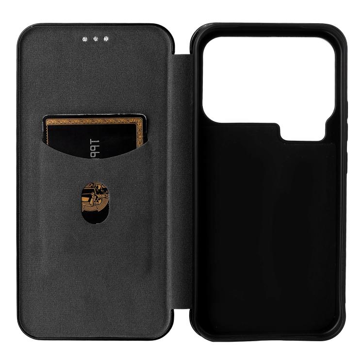 For Xiaomi 17 Pro Max Carbon Fiber Texture Flip Leather Phone Case