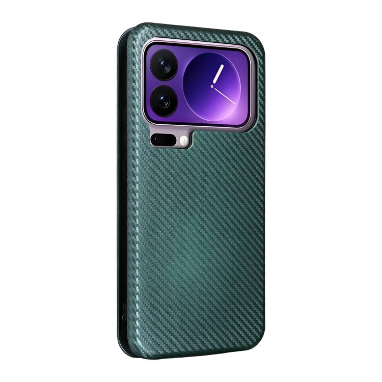 For Xiaomi 17 Pro Max Carbon Fiber Texture Flip Leather Phone Case