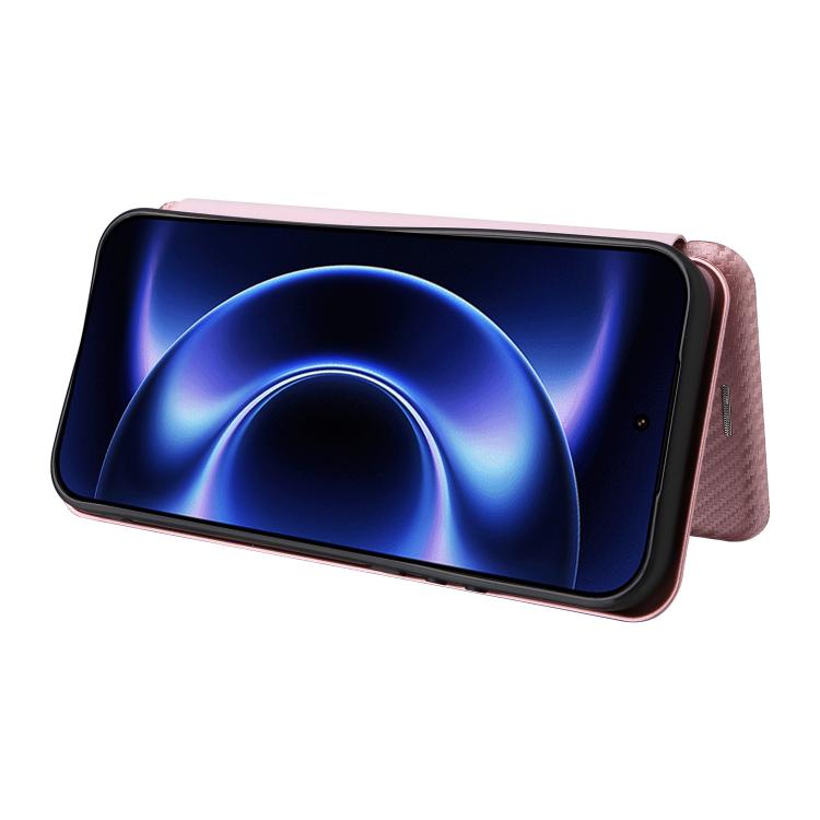 For Xiaomi 17 Ultra Carbon Fiber Texture Flip Leather Phone Case