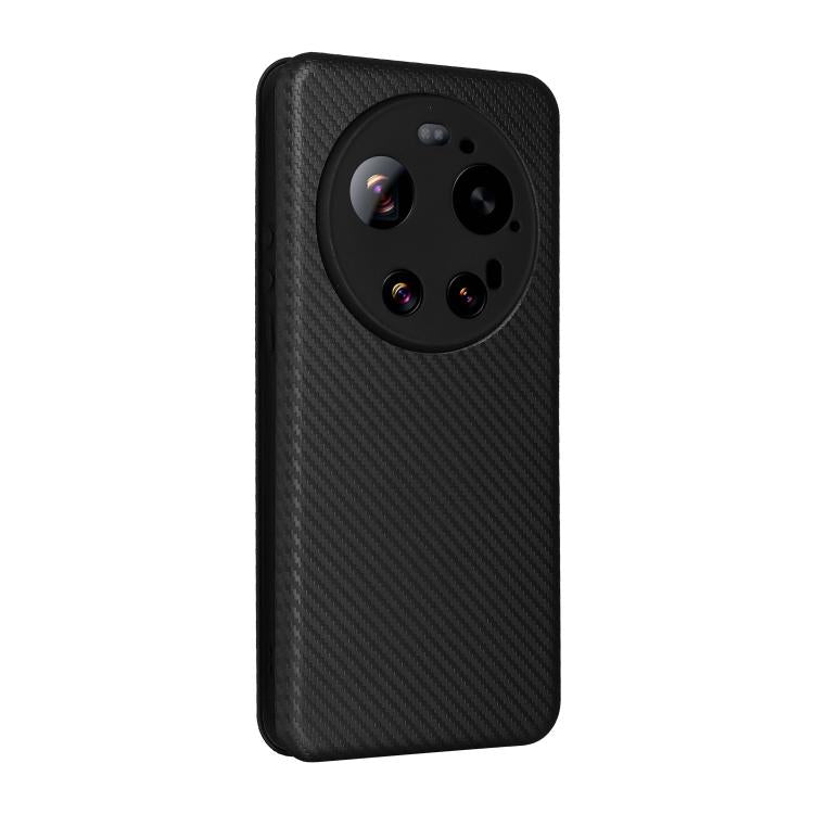 For Xiaomi 17 Ultra Carbon Fiber Texture Flip Leather Phone Case