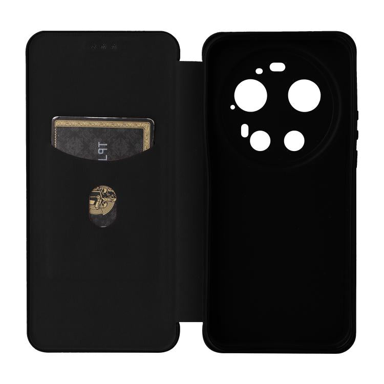 For Xiaomi 17 Ultra Carbon Fiber Texture Flip Leather Phone Case