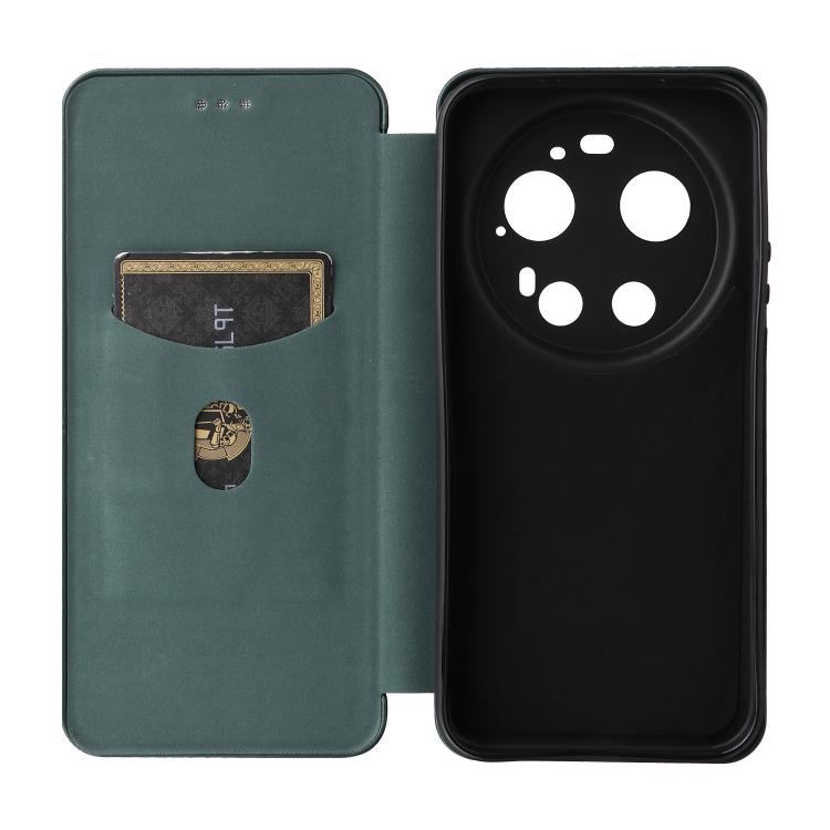 For Xiaomi 17 Ultra Carbon Fiber Texture Flip Leather Phone Case