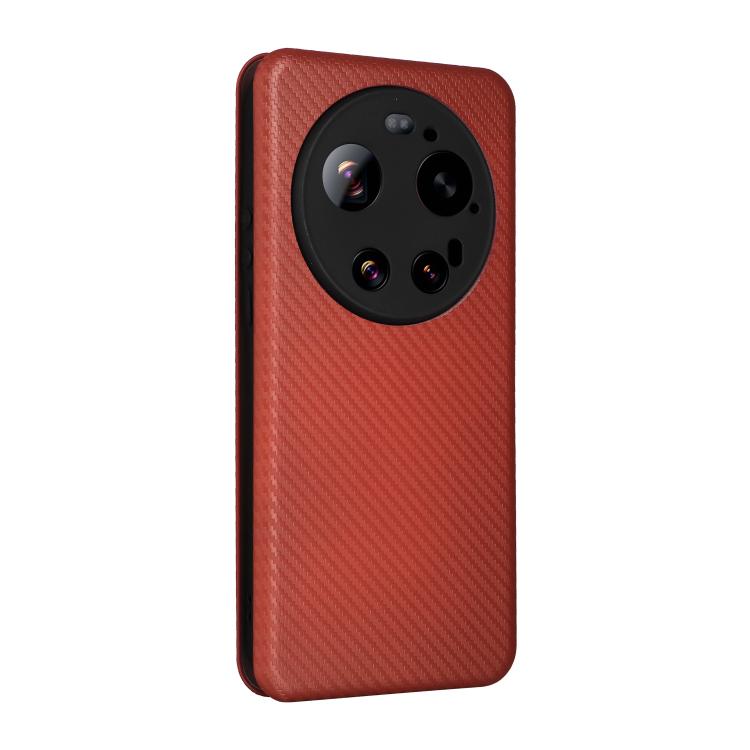 For Xiaomi 17 Ultra Carbon Fiber Texture Flip Leather Phone Case