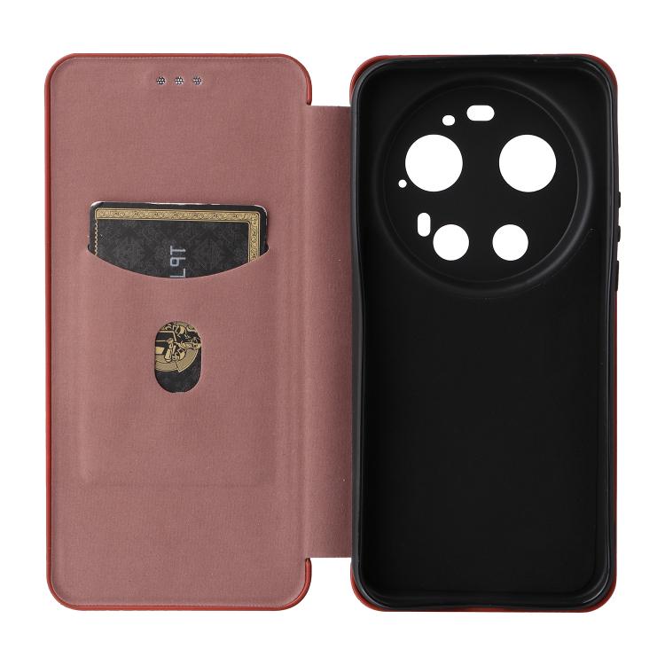For Xiaomi 17 Ultra Carbon Fiber Texture Flip Leather Phone Case