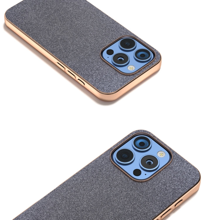 For iPhone 16 Pro Max Electroplating Frame Glitter Shockproof Phone Case