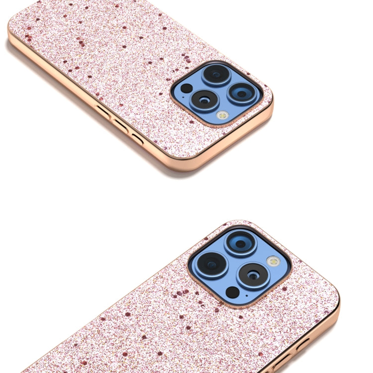 For iPhone 16 Pro Max Electroplating Frame Glitter Shockproof Phone Case
