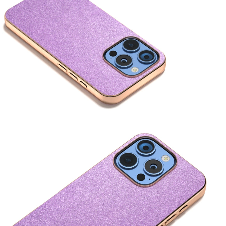 For iPhone 16 Pro Max Electroplating Frame Glitter Shockproof Phone Case