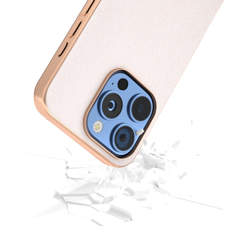 For iPhone 16 Pro Electroplating Frame Glitter Shockproof Phone Case