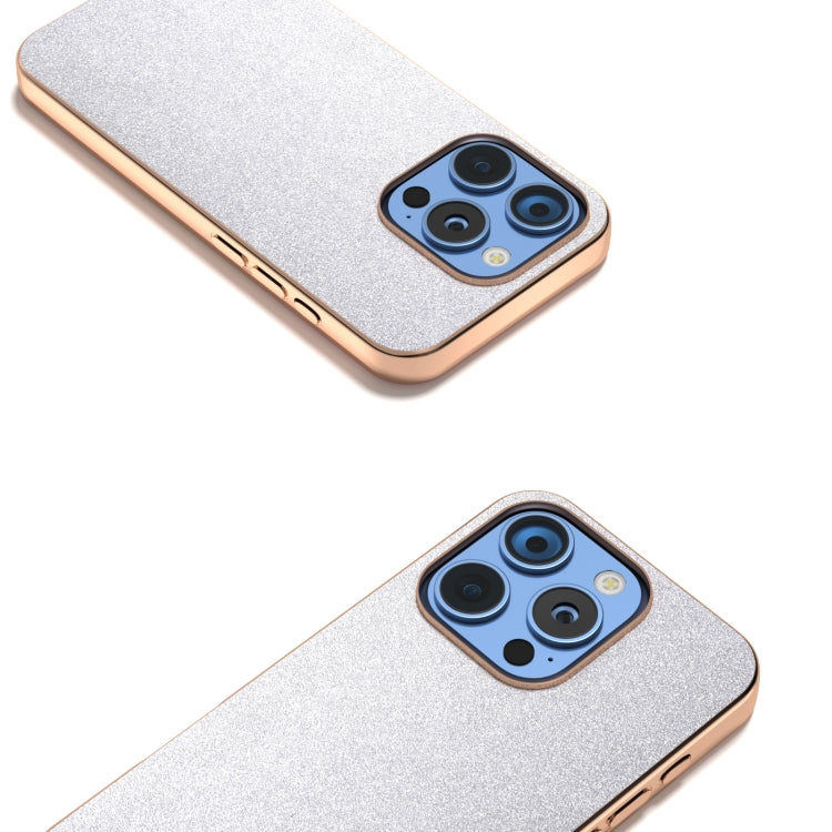 For iPhone 16 Pro Electroplating Frame Glitter Shockproof Phone Case