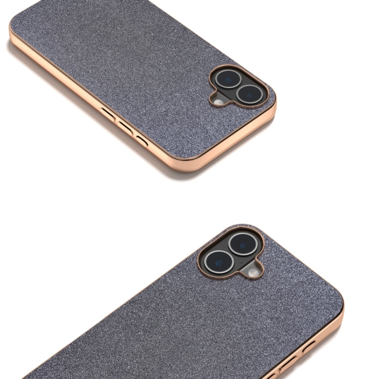 For iPhone 16 Plus Electroplating Frame Glitter Shockproof Phone Case