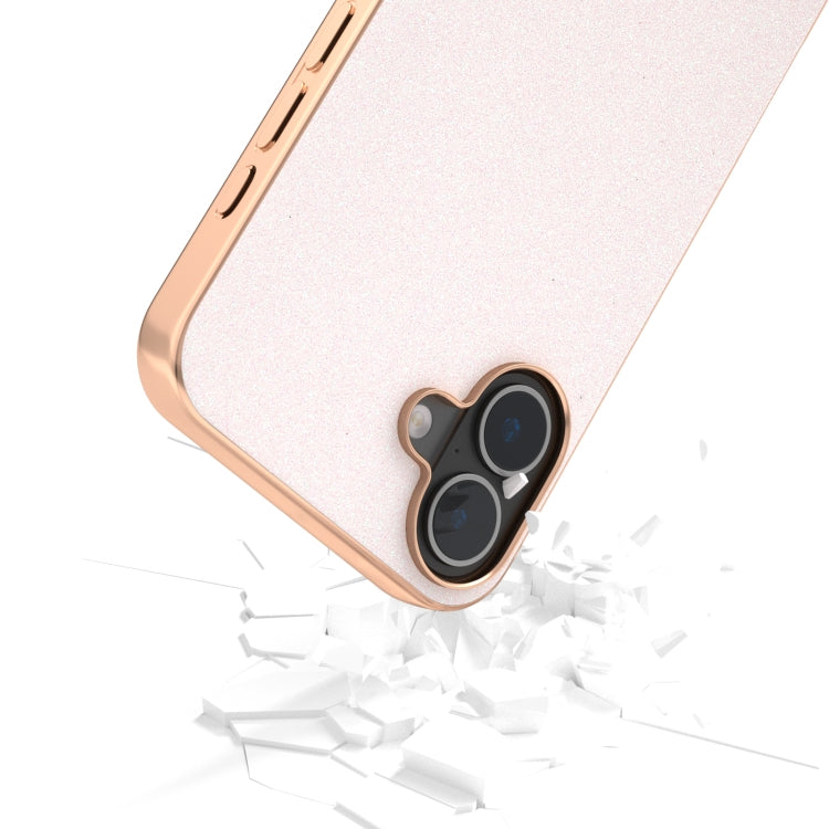 For iPhone 16 Electroplating Frame Glitter Shockproof Phone Case