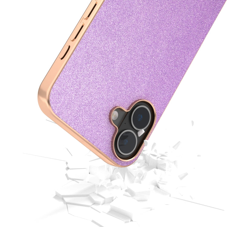 For iPhone 16 Electroplating Frame Glitter Shockproof Phone Case