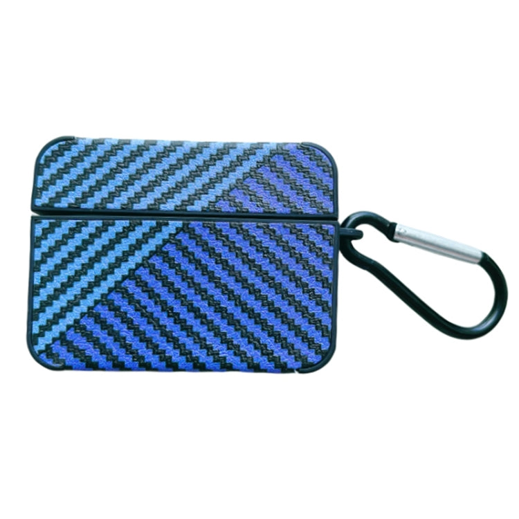 For AirPods 3 Carbon Fibre Texture PU Earbuds Box PC Case with Hook