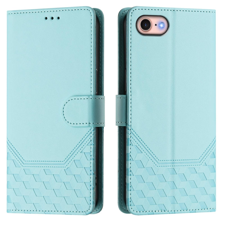 For iPhone SE 2022 / 2020 / 8 / 7 Honeycomb Embossing RFID Leather Phone Case
