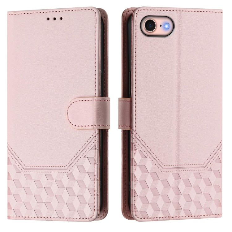 For iPhone SE 2022 / 2020 / 8 / 7 Honeycomb Embossing RFID Leather Phone Case
