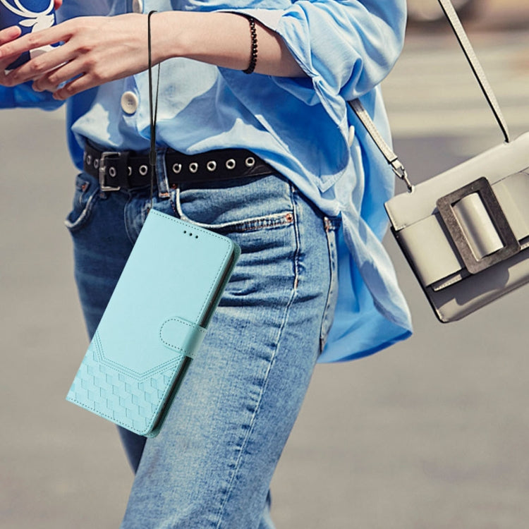 For iPhone 13 mini Honeycomb Embossing RFID Leather Phone Case