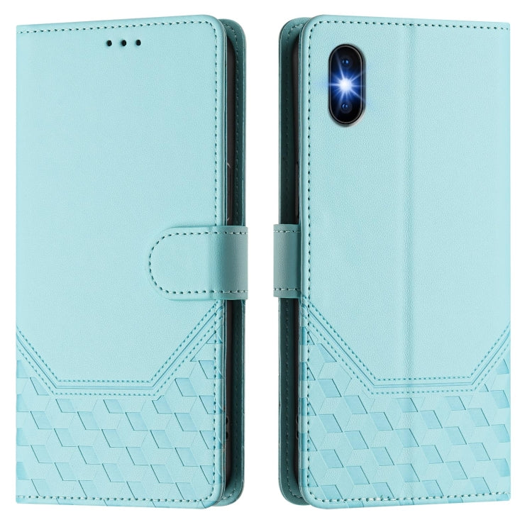 For iPhone X / XS Honeycomb Embossing RFID Leather Phone Case