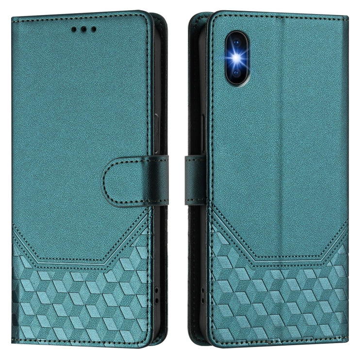 For iPhone XS Max Honeycomb Embossing RFID Leather Phone Case