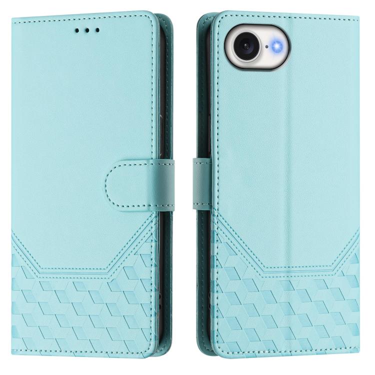 For iPhone 17e / 16e Honeycomb Embossing RFID Leather Phone Case