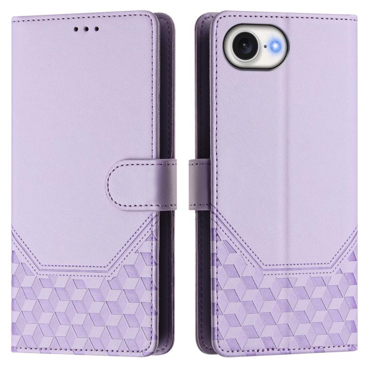 For iPhone 17e / 16e Honeycomb Embossing RFID Leather Phone Case