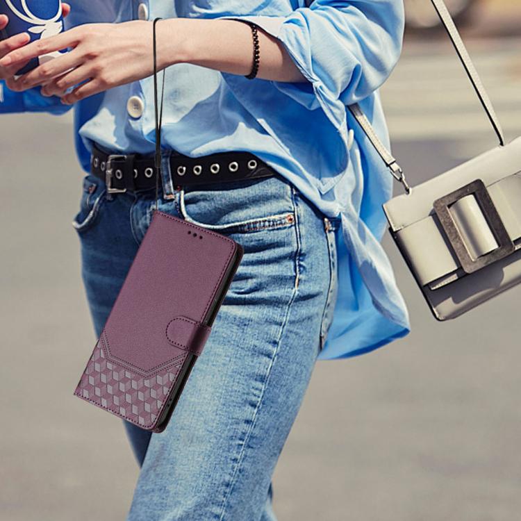 For iPhone 17e / 16e Honeycomb Embossing RFID Leather Phone Case
