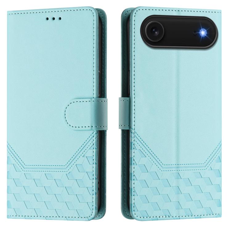 For iPhone Air Honeycomb Embossing RFID Leather Phone Case