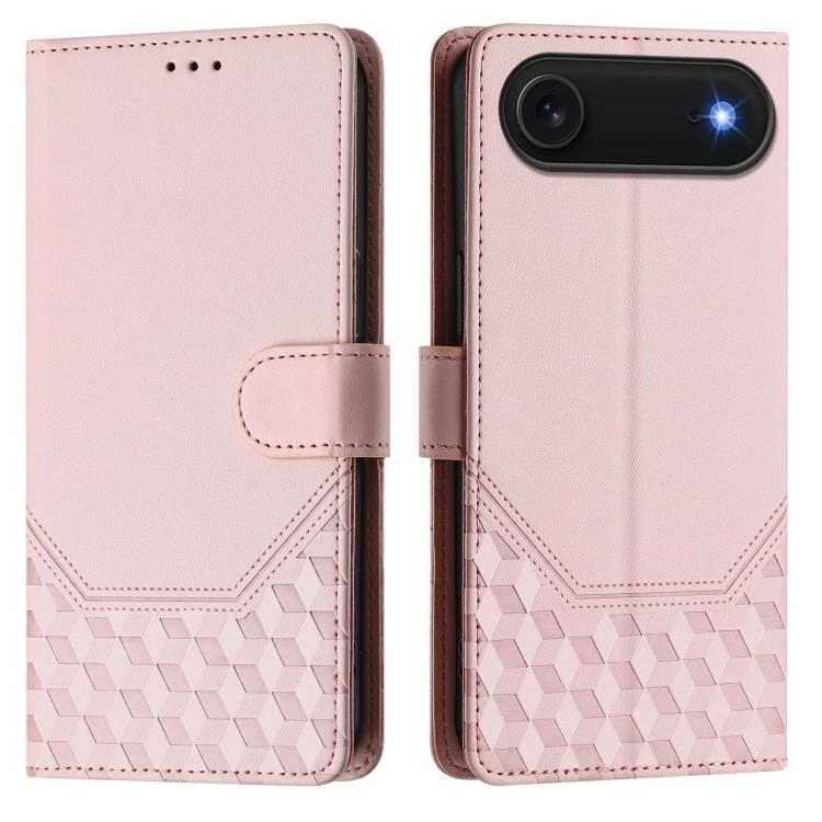 For iPhone Air Honeycomb Embossing RFID Leather Phone Case