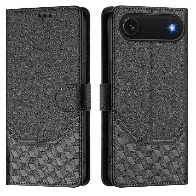 For iPhone Air Honeycomb Embossing RFID Leather Phone Case