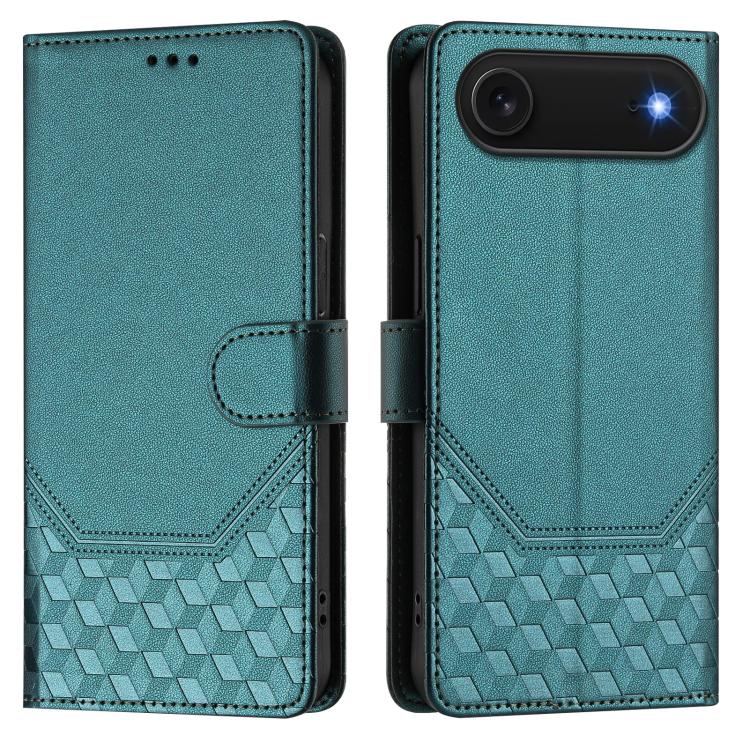 For iPhone Air Honeycomb Embossing RFID Leather Phone Case