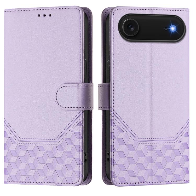 For iPhone Air Honeycomb Embossing RFID Leather Phone Case