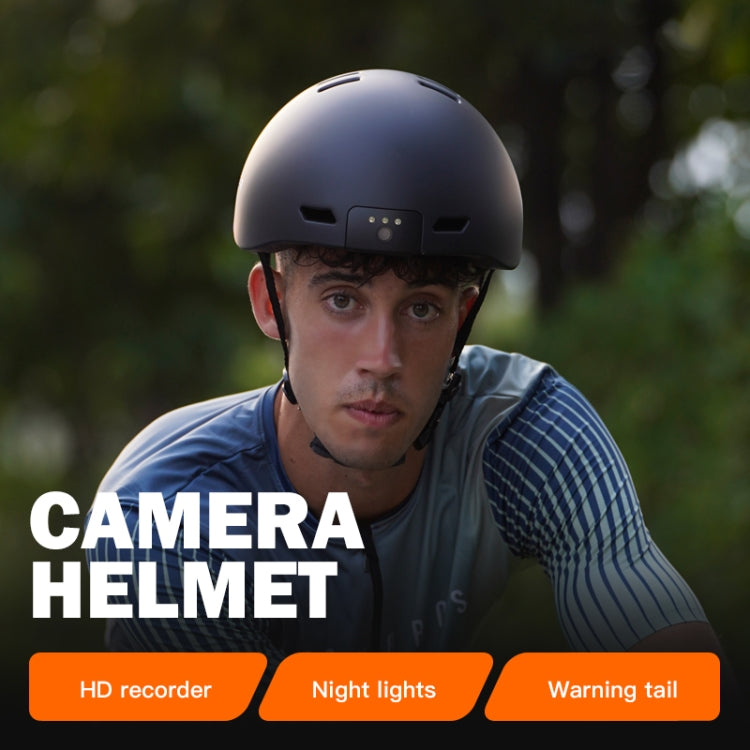 V6 WiFi HD Camera Cycling Smart Helmet, Size: 54-63cm - Black