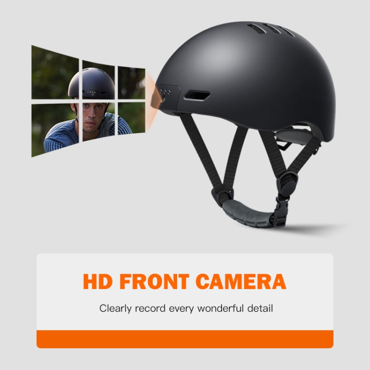 V6 WiFi HD Camera Cycling Smart Helmet, Size: 54-63cm - Black