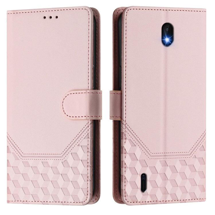 For Nokia C01 Plus / C1 2nd Edition Honeycomb Embossing RFID Leather Phone Case