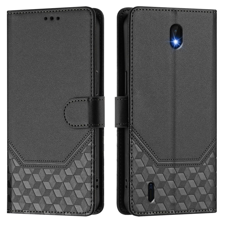For Nokia C01 Plus / C1 2nd Edition Honeycomb Embossing RFID Leather Phone Case