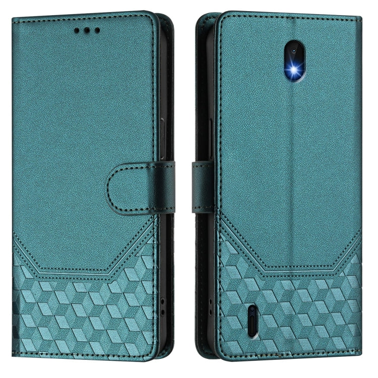 For Nokia C01 Plus / C1 2nd Edition Honeycomb Embossing RFID Leather Phone Case