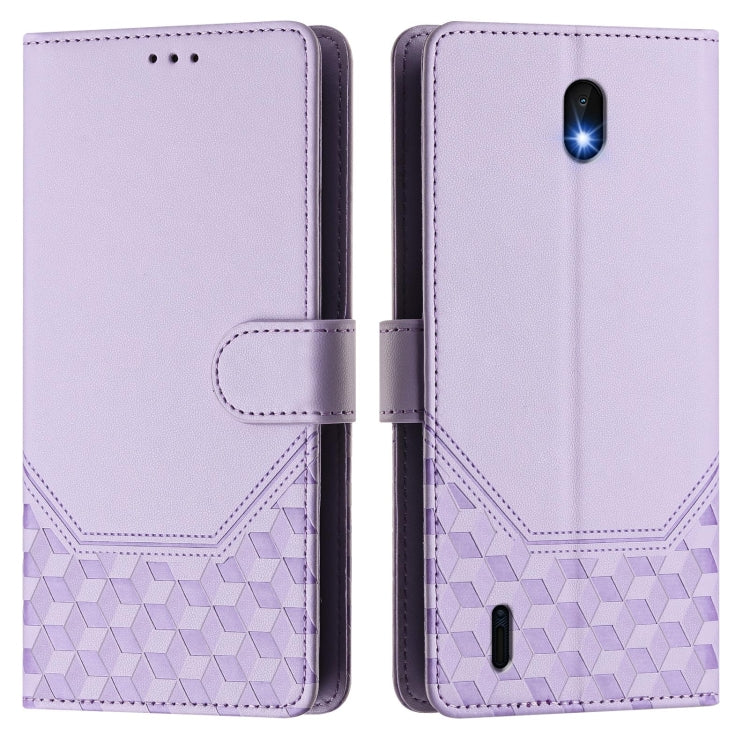 For Nokia C01 Plus / C1 2nd Edition Honeycomb Embossing RFID Leather Phone Case