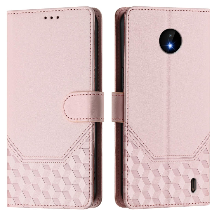 For Nokia C10 / C20 Honeycomb Embossing RFID Leather Phone Case