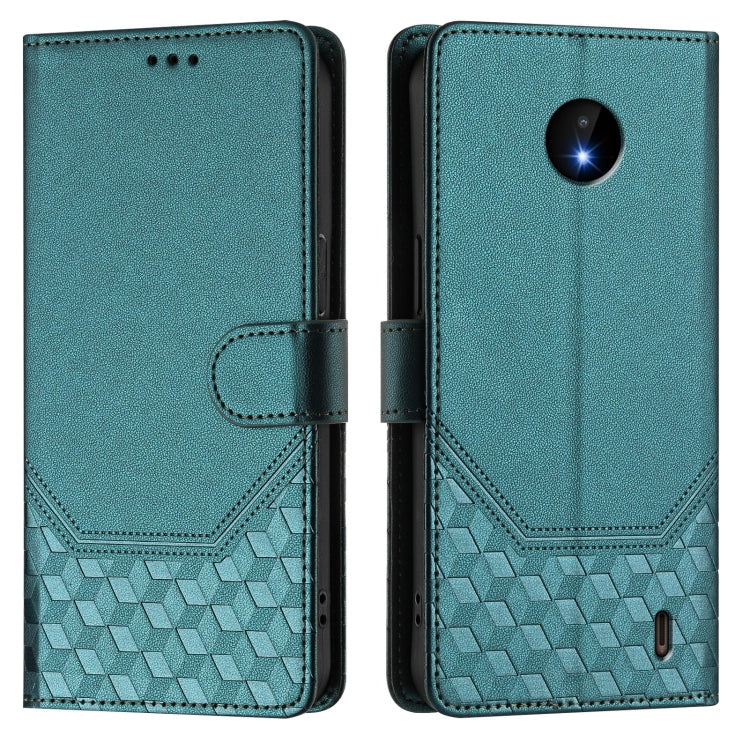 For Nokia C10 / C20 Honeycomb Embossing RFID Leather Phone Case