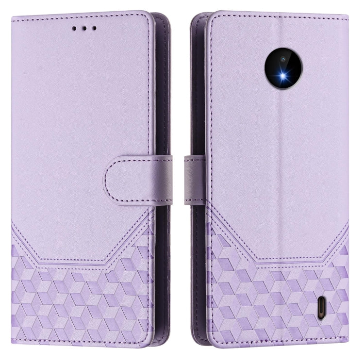 For Nokia C10 / C20 Honeycomb Embossing RFID Leather Phone Case