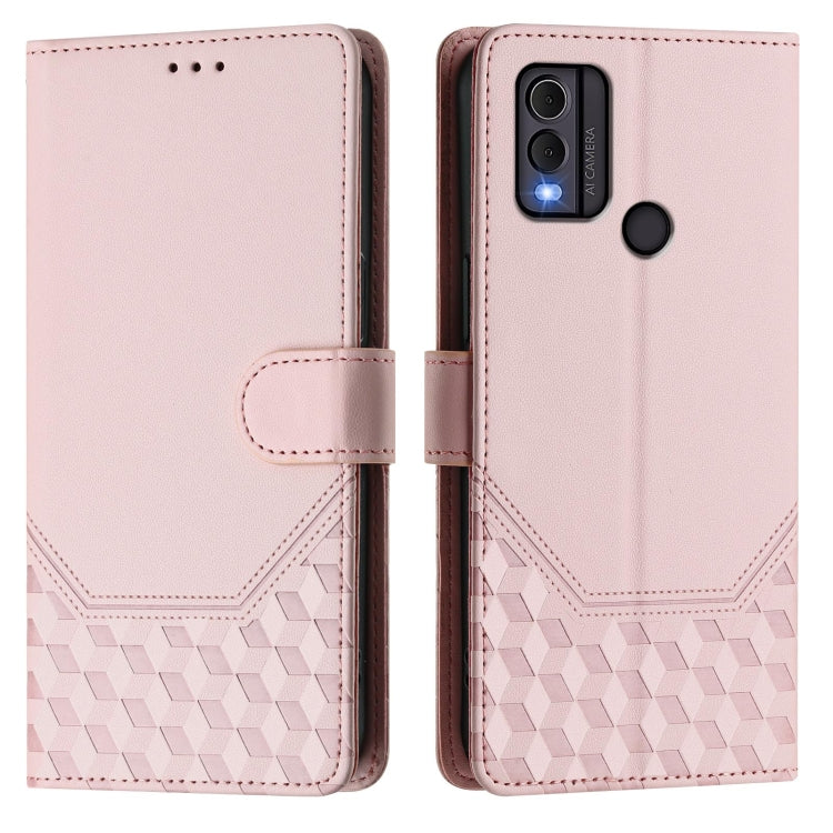 For Nokia C22 Honeycomb Embossing RFID Leather Phone Case